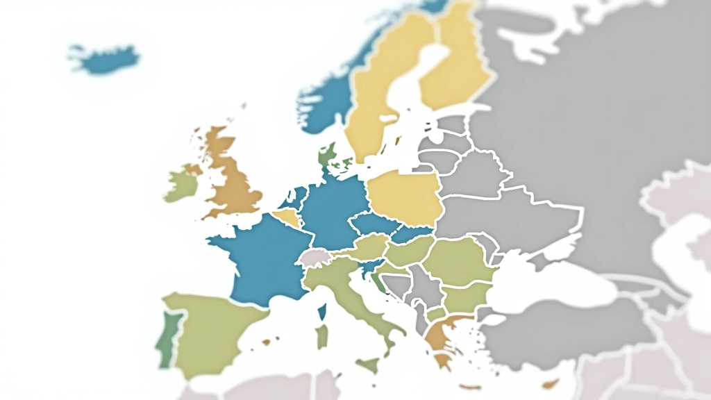 Evropská mapa se zvýrazněním České republiky a eurozóny v barevné vizualizaci