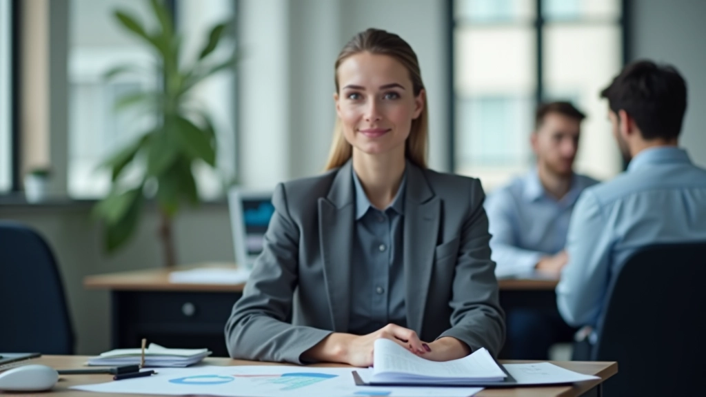 Analytik pracující s tabulkami a grafy na papíru, diskutující s kolegou v kanceláři