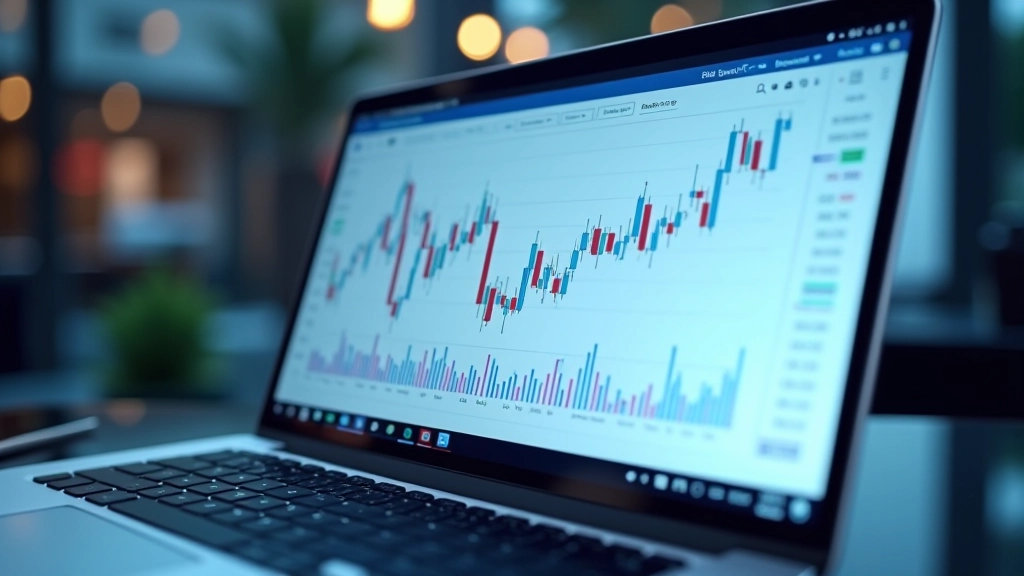 Počítačový monitor zobrazující detailní graf s barevnými liniemi ukazujícími trendy předstihových indexů